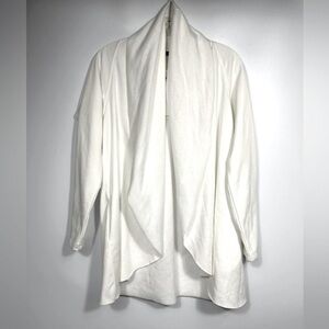 NEW ANTHROPOLOGIE DREW Morrison Off White Fleece Open Front Cardigan Size S